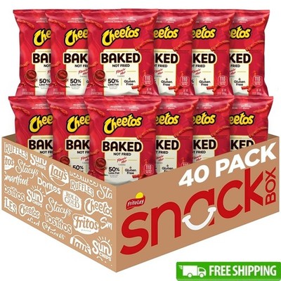 Crunchy Cheese Flavored Snacks 40 Bags Air Fried Flamin Hot Gluten Free Snack US
