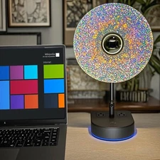 Touch Control Bedside Table Lamp and Colorful Creative lampshade, 2 AC Outlet...