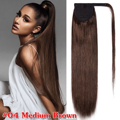AU Ponytail Clip in THICK 100% Real Human Remy Hair Extensions Wrap on Pony Tail - Picture 21 of 37