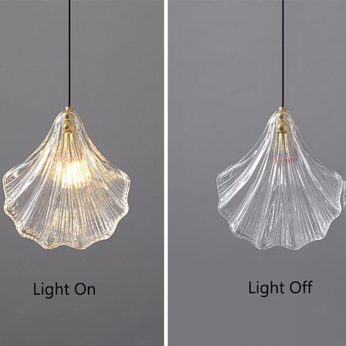 Modern Simple Hanging Ceiling Light Glass Seashell Pendant Light Deco Fixture - Picture 3 of 10