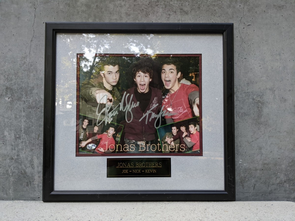 Jonas Brothers Signed Joe, Nick & Kevin Framed Matted w