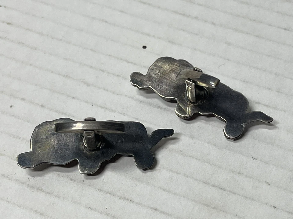 Abotoaduras Menuki Era Edo tigre japonês acessórios espada par esterlina 925 antigo - Imagem 4 de 4