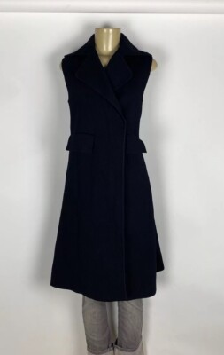 Scanlan Theodore Crepe Knit Draped Wrap Sleeveless Jacket Size XS