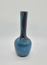 Rare Vintage Persian Blue Crackle with Black Royal Haeger Pottery Bud Vase RG-68