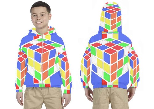 Kids Hoodie Rubik Hoodie Unisex For Children - Picture 2 of 4