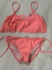 Girls Snapper Rock 2 Piece Bathing Suit Coral 9/10