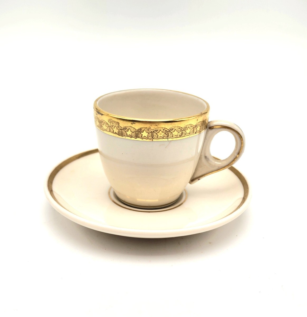 Vintage Lamberton Ivory China Demitasse Cup And Saucer C5 Gold