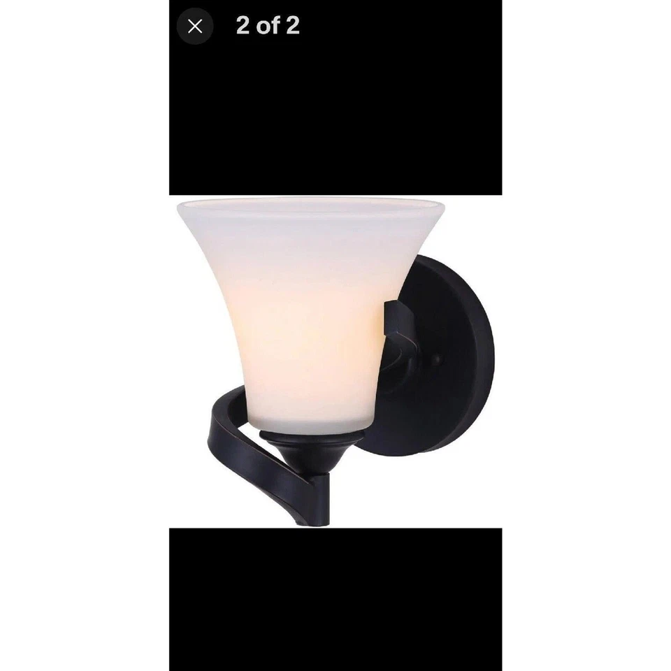 Rue Wall Sconce Light Fixture - Rubbed Antique Bronze with Flat Opal Glass - Image 3 of 4