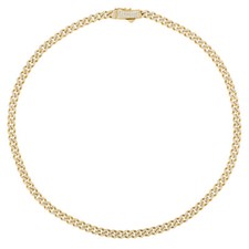 7.00 Carat Natural Diamond Link Necklace 14K Yellow Gold L 18'' W 1/5'' 37 Gr