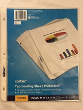 Top Loading Paper Sheet Protectors Super Durable - 8 1/2" x 11" 10 Count