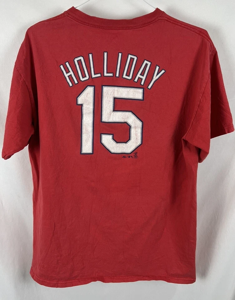 Camiseta deportiva para hombre St. Louis Cardinals MLB Holliday #15 majestuosa grande Foto 2 de 3