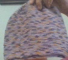 handmade knit handknit child hat wool purple new