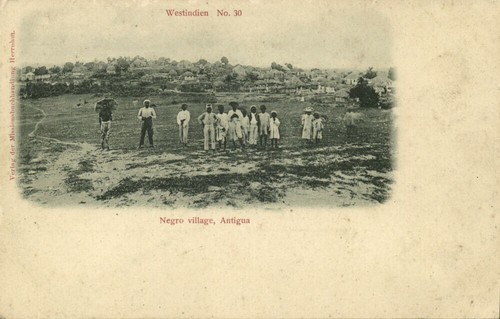 antigua, Negerdorf (1900er Jahre) Herrnhuter Mährische Mission Postkarte