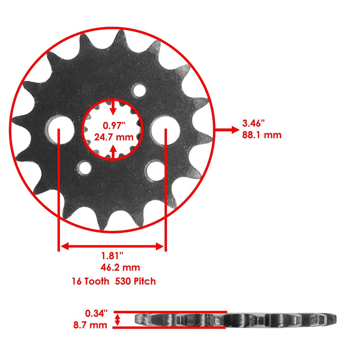Red Drive Chain And Sprocket Kit for Kawasaki Ninja ZX-9R