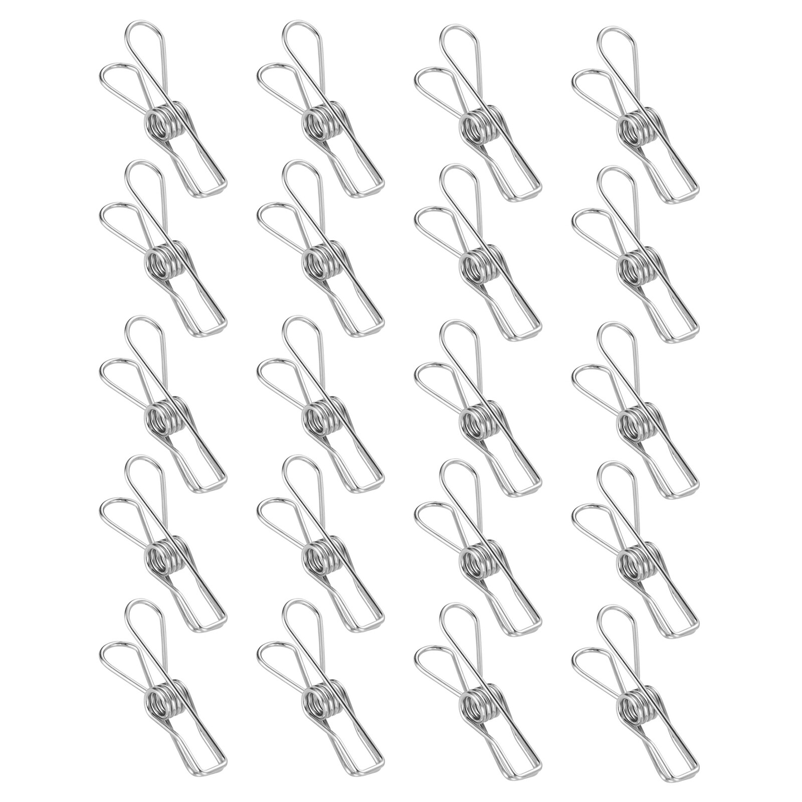 20*Metal Wire Clips Clamps Stainless Steel Washing Line Clothes Pegs Hang Pins i