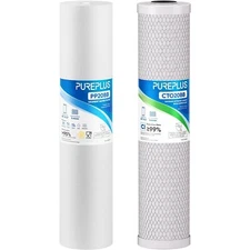 PUREPLUS 5 Micron 20"x4.5" Whole House Water Filter Cartridge Combo Kit Sediment