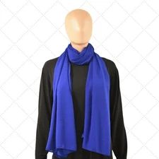 Solid Chiffon Hijab Scarf, Royal Blue, Premium Chiffon Hijab Wrap, Head Wrap 