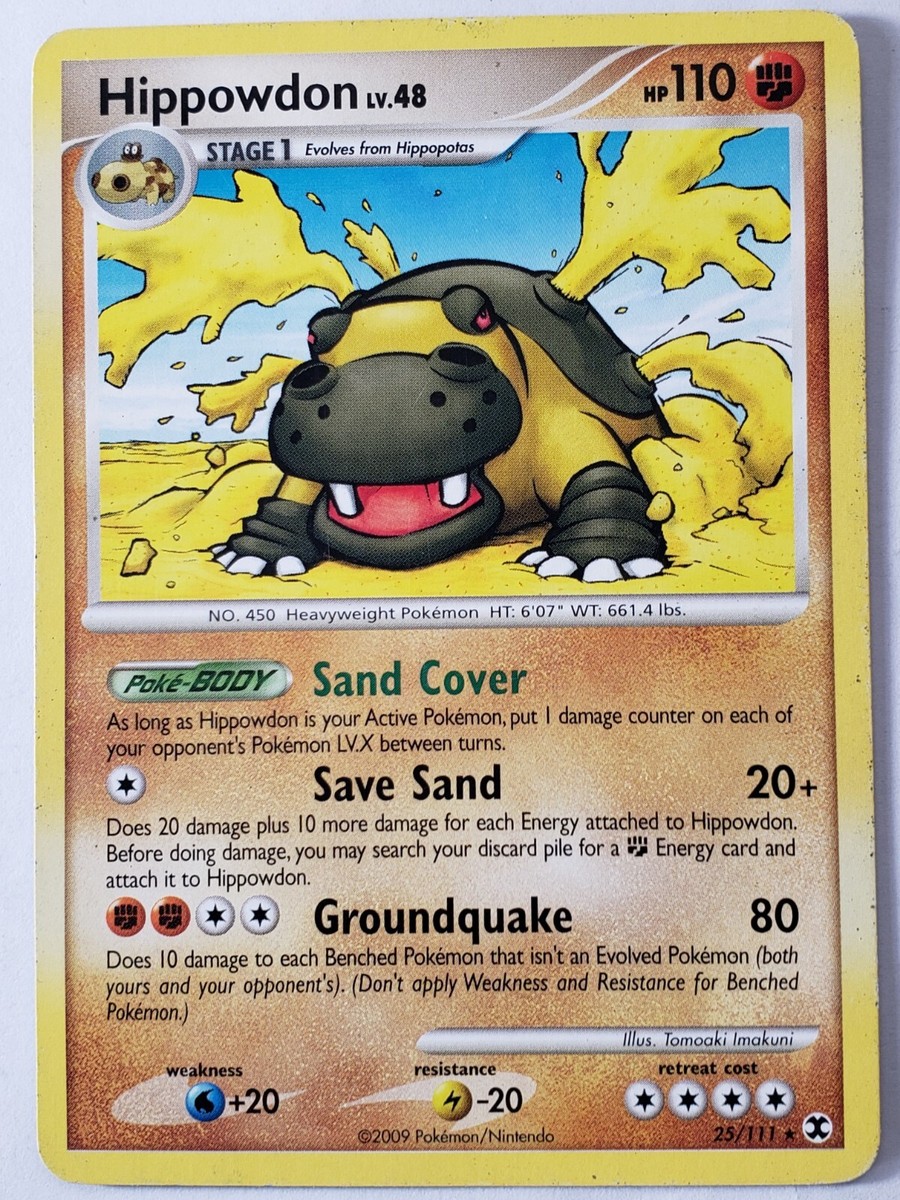 Hippowdon 25/111 HP - B1G1F RARE Rising Rivals Pokemon Card