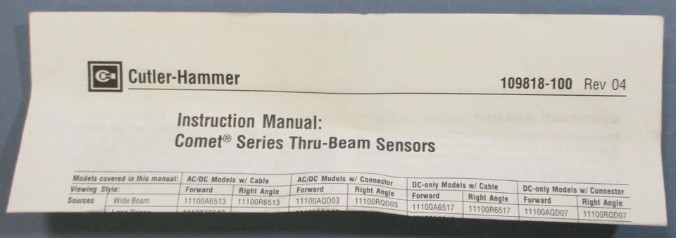 Eaton Cutler Hammer 11100R6513 Photoelectric Thru-Beam Sensor 20-264VAC/15-30VDC - Image 3 of 4