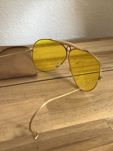 Vintage B&L RAY-BAN USA 1/10 12K GF KALICHROME SHOOTER Aviator Sunglasses W/Case - Picture 6 of 7