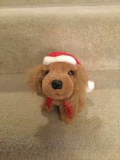 6" VINTAGE 1987 PRESTIGE BROWN PUPPY DOG PUP CHRISTMAS STUFFED ANIMAL PLUSH TOY