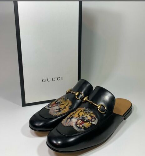 GUCCI men 8, US 9 black leather KINGS TIGER Horsebit shoes NIB Auth $820 |  eBay