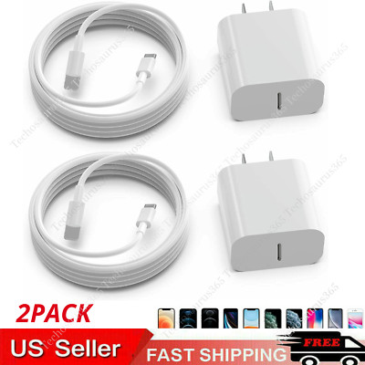 2PACK 20W PD USB Type-C Wall Adapter Fast Charger Power For iPhone 14 13 12 11 X