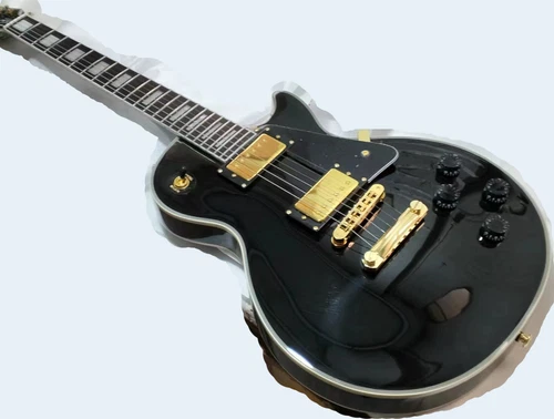 Custom Black Ebony Fretboard Gold Hardware fret binding Electric Guitar fastship