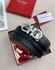 Salvatore Ferragamo Men's Gancini Black/Brown Reversible Belt