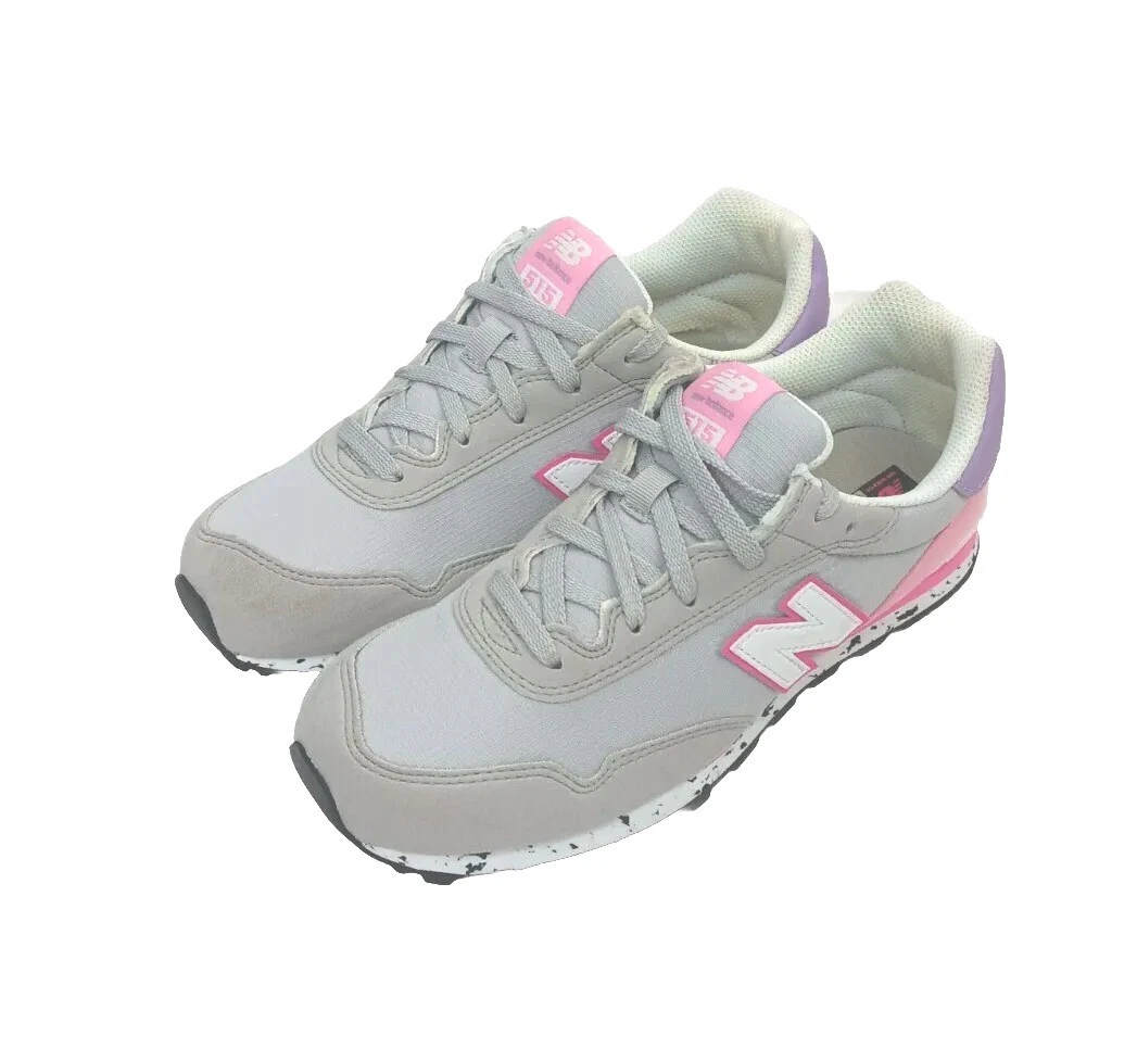 New Balance 515 Girls Size 6 Gray Purple Pink Lace Up Sneakers