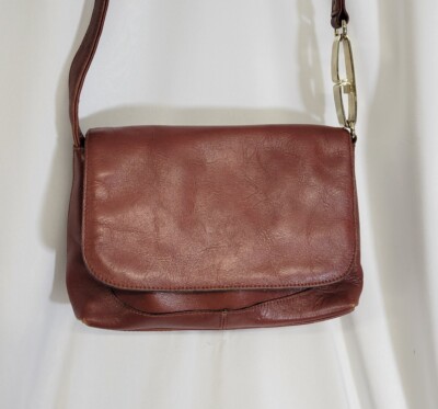 Sac à Main Hobo Liz Claiborne Marron - Tissu Signature, Taille Small, Occasion