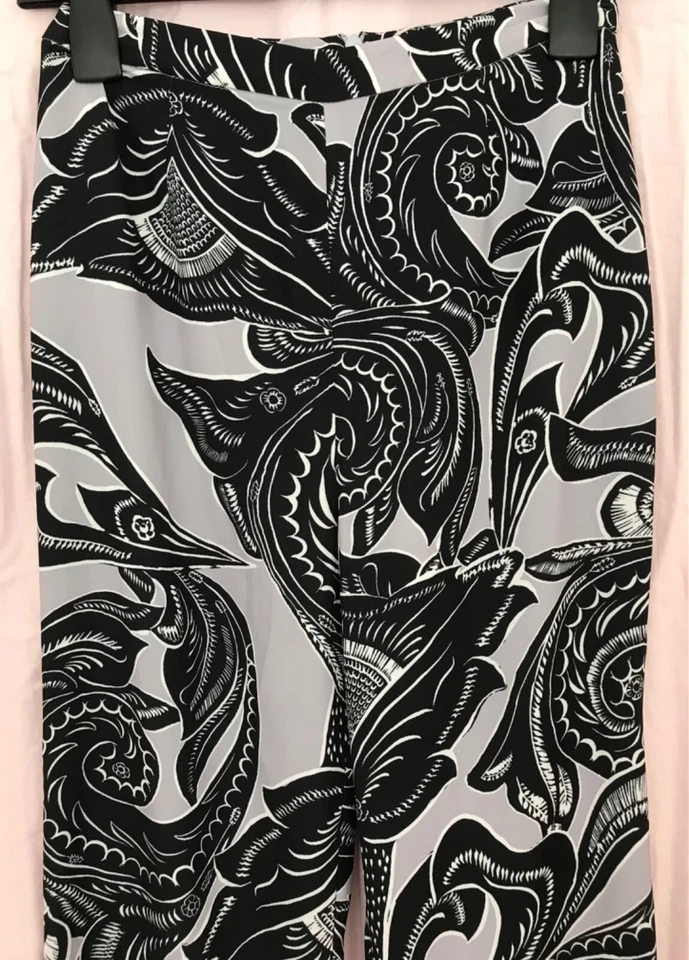 Unbranded, C/MEO Collective, trousers, black andorra pattern, size XS, NWT - Image 2 of 4