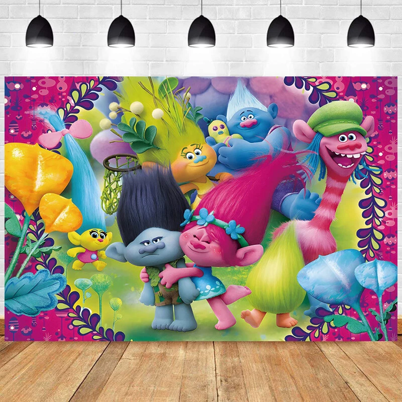 Trolls 3 Birthday Backdrop Party Decorations Movie Photo Background Banner - image 2 of 4