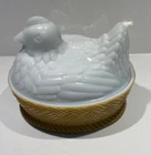 Vintage Avon Milk Glass Hen On A Nest Covered Dish