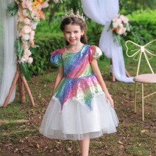 Kids Flower Girls Princess Tulle Tutu Dress Pageant Bridesmaid Party Wedding New