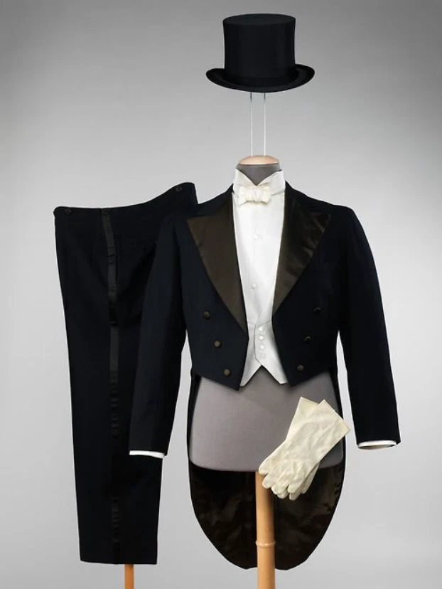 Trajes negros para hombre con solapa de pico de cola noche fiesta boda novio esmoquin 3 un. Foto 3 de 4