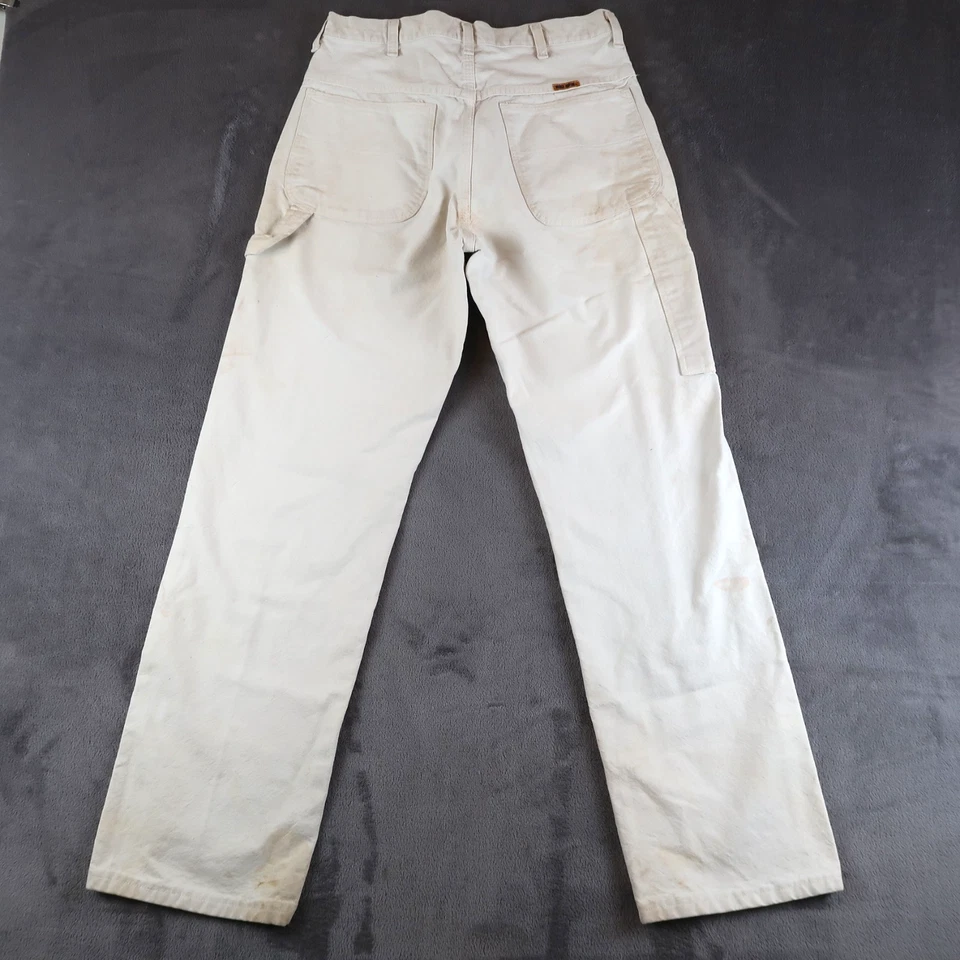 Calça pintora branca vintage anos 90 Big Ben masculina 32x32 tintas de carpinteiro vestuário de trabalho EUA - Imagem 2 de 4