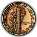 1940 10c Silver Mercury Dime - Red Green Toning - UNC - SKU-Z6432