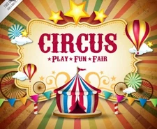 Circus Backdrop Vintage Style for Theme Party/Photography Backdrop/Birthday Bash