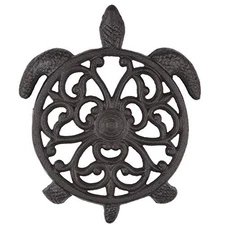GASARÉ, Cast Iron Trivet, Metal Trivet, Sea Turtle Design, 8.25 x 7 Inches