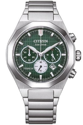 CITIZEN Eco-Drive Herren-Chronograph Solar Titan Grün Chrono CA4691-59X