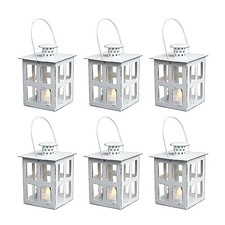 HPC Decor 6PCS Mini Lanterns Decorative for Wedding Centerpieces- Bulk White