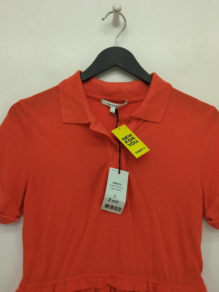 Carven A-Line Midi Dress L in Orange - Image 3 of 4