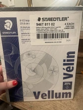 Staedtler 8.5x11 25% Rag Vellum 50 Sheet Pad Sealed PACK OF 4