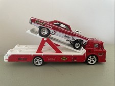 Hot Wheels Ford C-800 Comet Team Transport Truck Red/White w/ 1965 Mercury Car