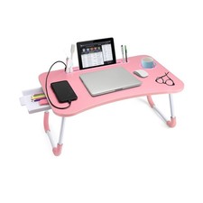 Slendor Lap Desk with Tablet Slot, Foldable Laptop Table with Storage Drawer ...