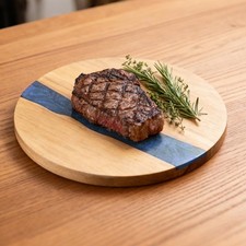 Resin Charcuterie Board Blue Acacia Wood Cutting Board Serving Tray Blue