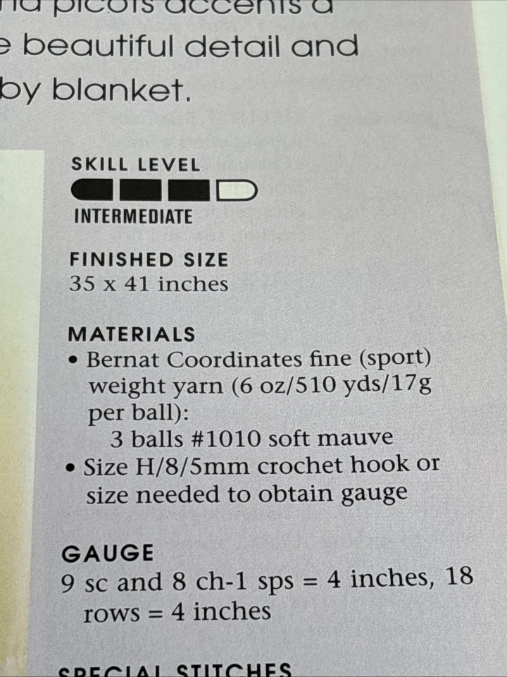 Lavender Lace Baby Afghan Crochet Pattern Pages From Magazine - Image 2 of 4