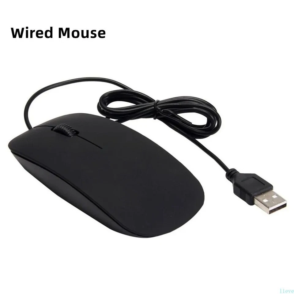 Souris Filaire USB Optique PC Portable Bureau Ergonomique Plug & Play Noir - Photo 3/3