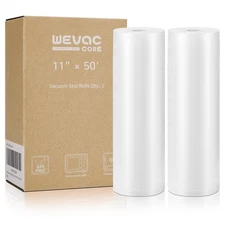 Wevac Vacuum Sealer Bags11x50,2 Pack  Commercial Grade BPA Free Heavy Duty Rolls